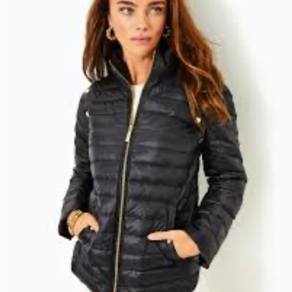 Lilly Pulitzer Black Puffer Jacket